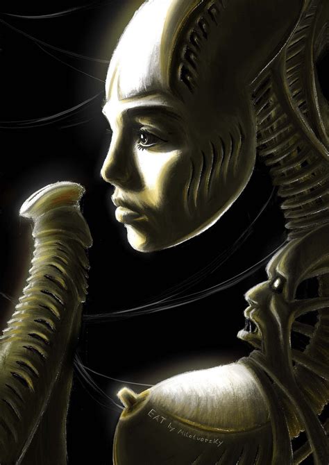 Hr Giger Girl Alien Sex Dark Fantasy Erotic Art Lewd Space Etsy