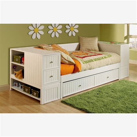 Full size daybed with storage drawers
