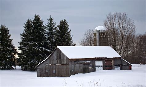 Winter Barn Scene