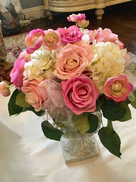 Pink Floral Centerpiece 1st Birthday Centerpiece Wedding Centerpiece Bridal Shower