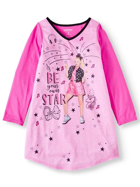 Jojo Siwa Girls Long Sleeve Pajama Nightgown Little Girls And Big Girls