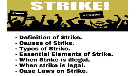 Definition Of Strike Causes Of Strike Elements Of Strike Types Of