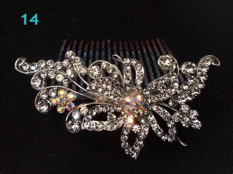 Bridal Hair Combs Pearl Wedding Comb Crystal Diamante Vintage Slide