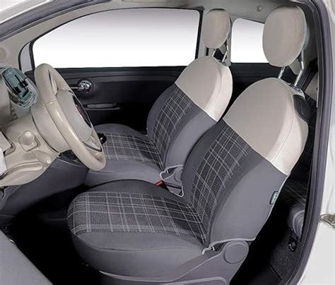 Cora Front Seat Covers Made To Measure For Fiat 500 07 Grey Scottish
