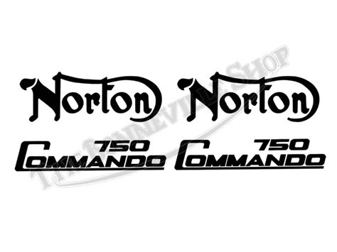 Norton 750 Commando Black Tank And Sidepanel Decal Kit Pn 06 2020 06 4881