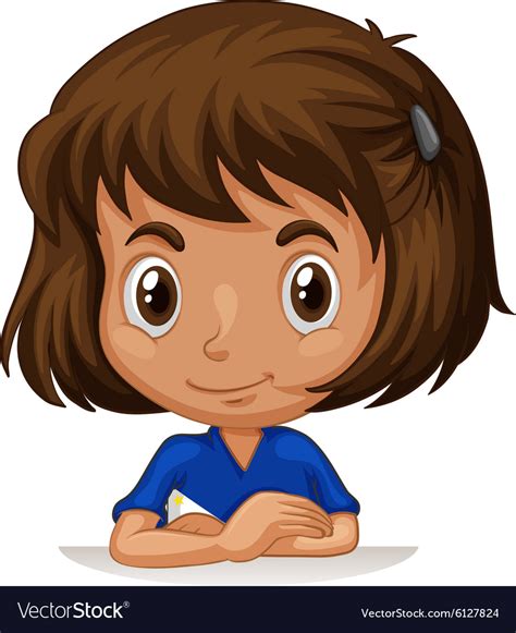 Little Girl With Big Head Royalty Free Vector Image