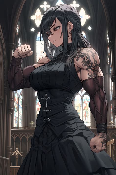 gothic muscle girl by stronggirls on deviantart