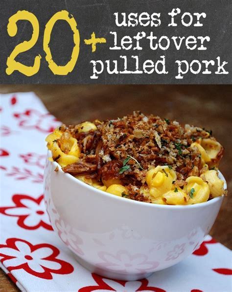 Leftover meat can be used on pasta, sandwiches, salad, etc. 20+ Uses for Leftover Pulled Pork by FamilySpice.com | Pulled pork recipes, Pulled pork leftover ...
