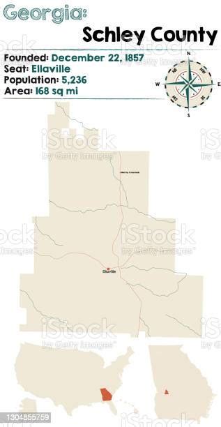 Map Of Schley County In Georgia Stock Illustration Download Image Now