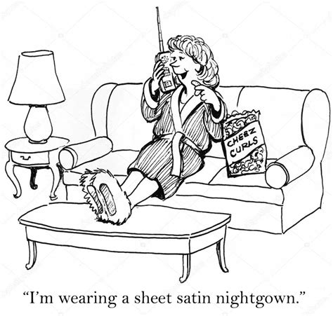 Dibujos animados ilustración Mujer sentada en el sofá comiendo papas
