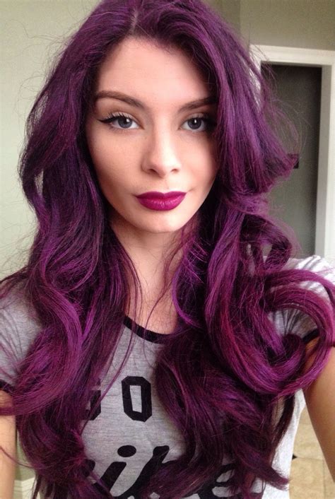 Purple, like all other shades, is able to have a warm and cold temperature. Magenta/Purple hair | Magenta hair, Hair color purple ...