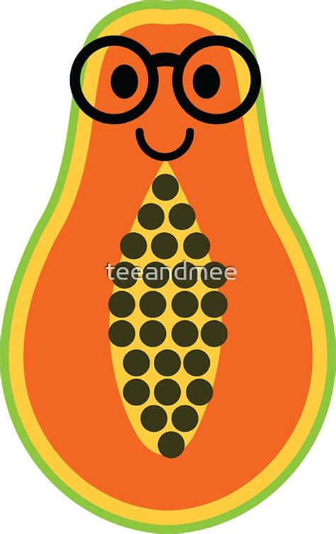 Pegatinas Papaya Emoji Nerd Noob Gafas De Teeandmee Redbubble
