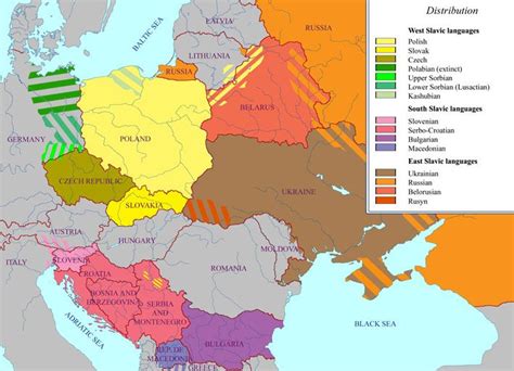 Slavonic Languages Map Language Map Infographic Map