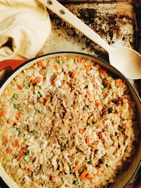 Cozy Tuna Rice Casserole Standing In The Kitchen