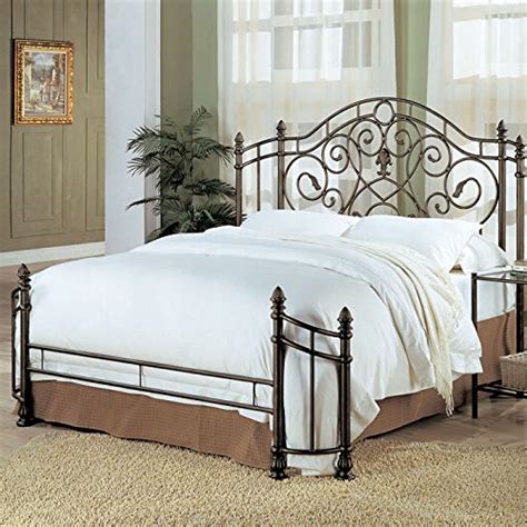 Coaster Queen Size Antique Gold Finish Metal Bed Headboard And Footboard