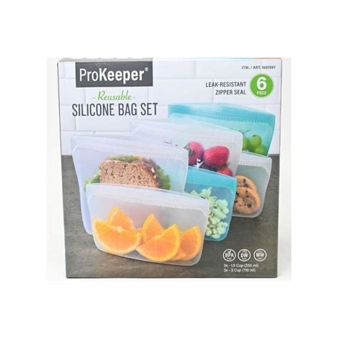 Prokeeper Reusable Silicone Bag Set 6 Pieces Vanzant Auctions