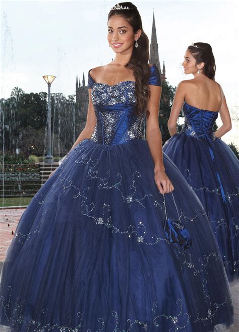 dark royal blue ball gown cap sleeved and sweetheart lace up full length quinceanera dresses