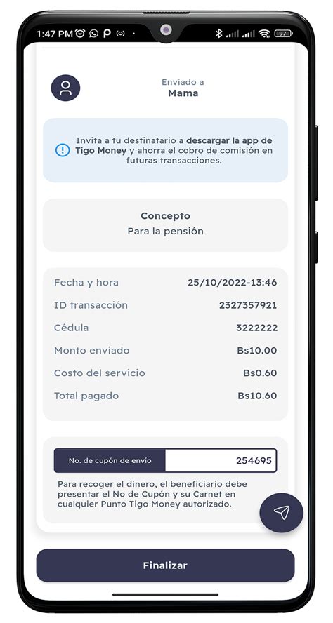 ᐅ Cómo envío dinero a un carnet de identidad desde la Web o App de Tigo