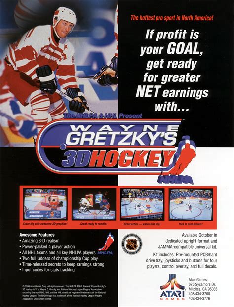 The Arcade Flyer Archive Video Game Flyers Wayne Gretzkys 3d Hockey
