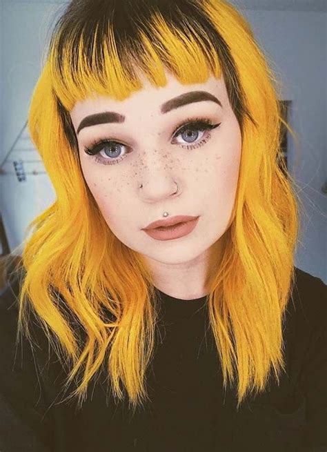 stunning yellow hair colors and hairstyles with bangs in 2018 yellow hair color bold hair color