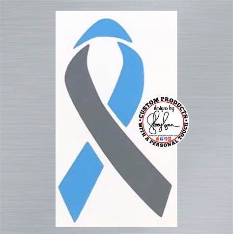 Diabetes Awareness Ribbon Grey And Light Blue Decal Type 1 Etsy