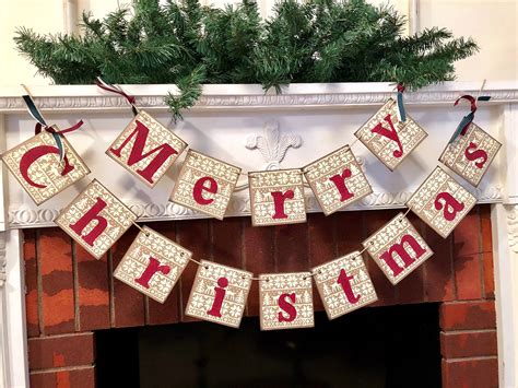 Christmas Banner Country Christmas Decorations Merry Etsy Country