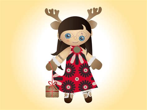 Christmas Doll Vector Vector Art And Graphics