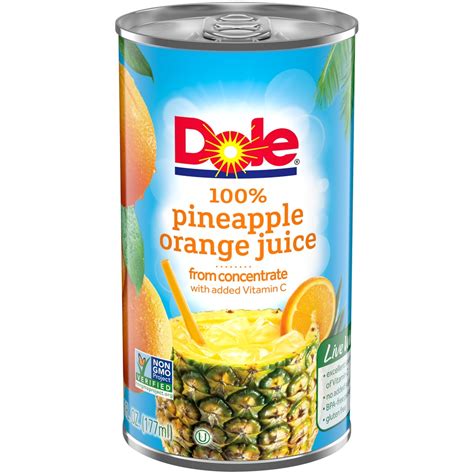 Dole Pineapple Orange Juice 6 Ct 6 Fl Oz Shipt
