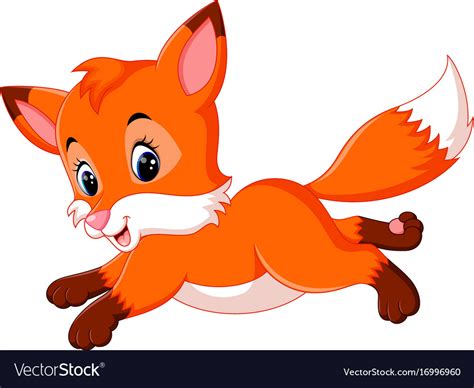 Cute Fox Cartoon Royalty Free Vector Image Vectorstock