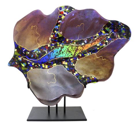 Large Amethyst Leaf On Stand By Karen Ehart Art Glass Sculpture Artful Home