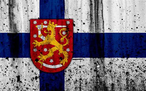Finnish Flag Grunge Flag Of Finland Europe National Symbols Finland