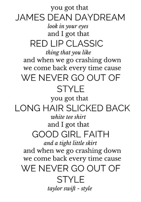 Style Taylor Swift Lyrics 17 Best Images About Lyrics On Pinterest