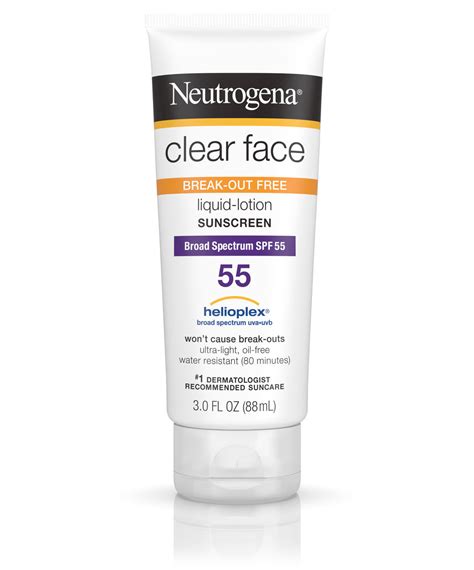 Clear Face Liquid Sunscreen Lotion For Face Spf 55