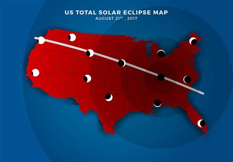Us Total Solar Eclipse Path Map Free Vector 157957 Vector Art At Vecteezy