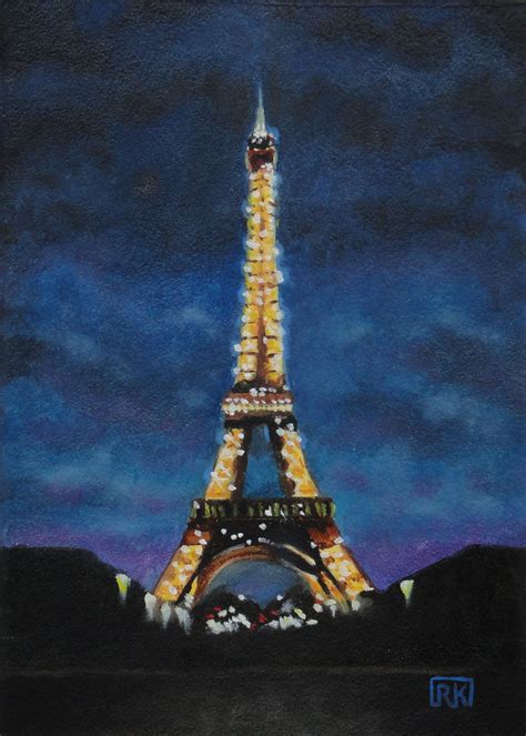 Gallery Eiffel Tower Painting Eiffel Tower At Night Original Fine Art