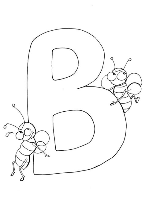 Preschool Kids Learn Letter B For Bee Coloring Page Preschool Kids