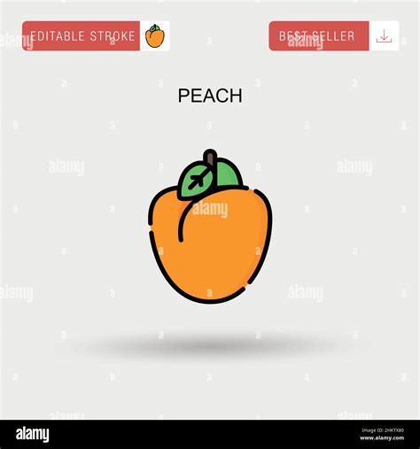 Peach Simple Vector Icon Stock Vector Image And Art Alamy