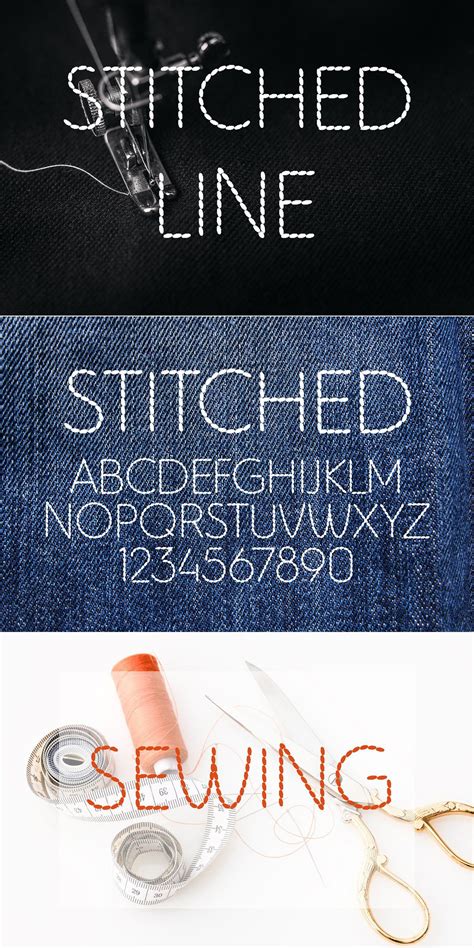 Stitched Line Font 894696 Display Font Bundles Stitch Lines