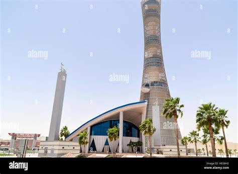 Aspire Mosque In Front Of The Torch Doha Qatar Stock Photo Alamy