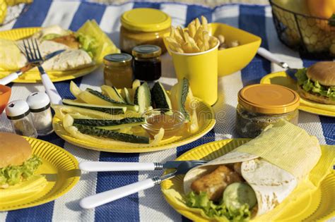 Summertime A Picnic On The Beach Stock Photo Image Of Cucumber