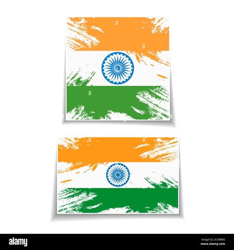 Indian Flags On White Background Stock Vector Image And Art Alamy