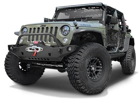 Jcr Offroad Crusader Front Mid Width Bumper With Center Hoop Textured