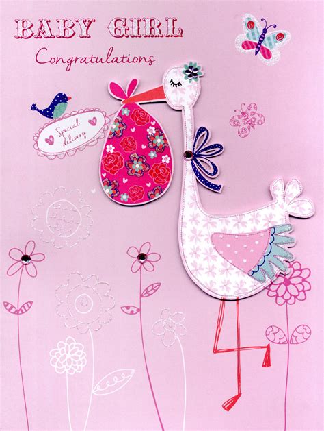 Baby Girl Congratulations Gigantic Greeting Card Cards