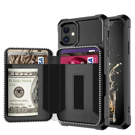Dteck Wallet Case For Iphone 11 Zipper Wallet Case With Credit Card