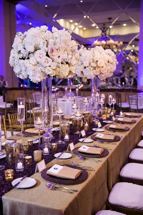 purple and gold wedding decoration ideas for 2023 jenniemarieweddings