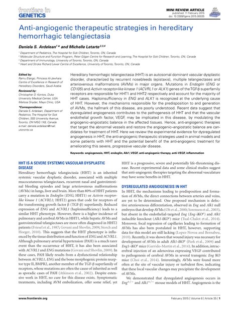 Pdf Mini Review Article Anti Angiogenic Therapeutic Strategies In