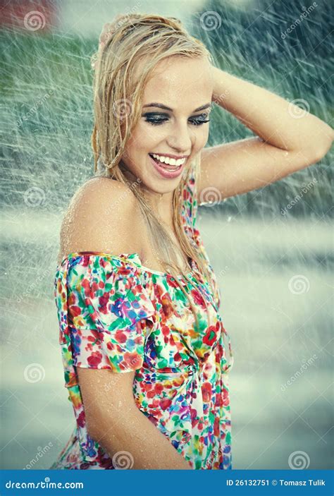 Beautiful Girl In Rain Stock Image Image Of Shower 26132751