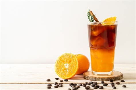 Premium Photo A Glass Of Iced Americano Black Coffee And Layer Of