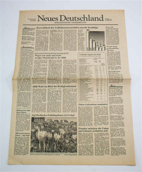 Zeitung Neues Deutschland 20 März 1990 Ddr Museum Berlin