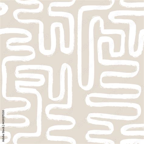 Contemporary Seamless Pattern With Abstract Line In Nude Colors Stock Vector Adobe Stock